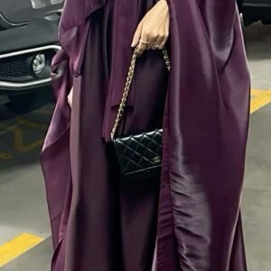 Royal Plum Satin Abaya