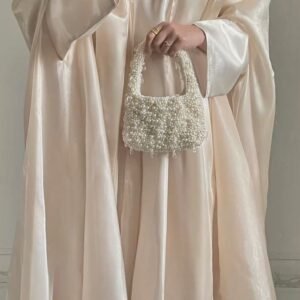 Pearl Ivory Satin Abaya